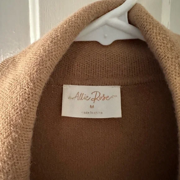 Tan Oversized Wool Blend Cardigan Sweater - Picture 2 of 3